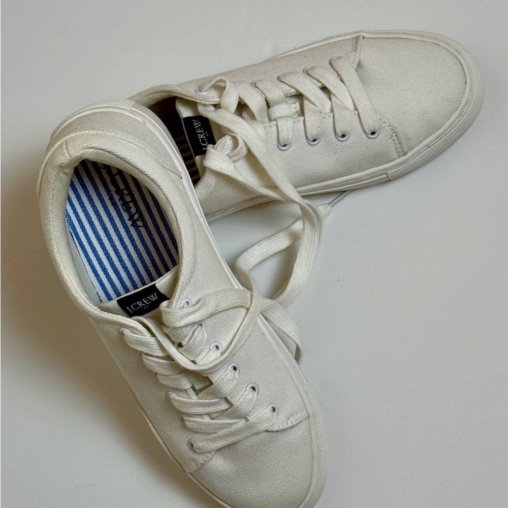 J. Crew women’s Off-White Canvas Sneakers